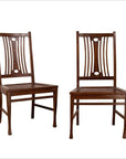 Pair of Mid-century Wooden Vintage Indonesian Side Chairs with Pierced Splats-1. Asian & Chinese Furniture, Art, Antiques, Vintage Home Décor for sale at FEA Home