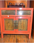 Pair of Red Bedside Cabinets-1. Asian & Chinese Furniture, Art, Antiques, Vintage Home Décor for sale at FEA Home