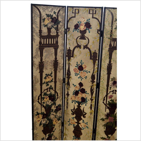 4- Panel Victorian Era Inspired Screen-YN2834-3. Asian & Chinese Furniture, Art, Antiques, Vintage Home Décor for sale at FEA Home