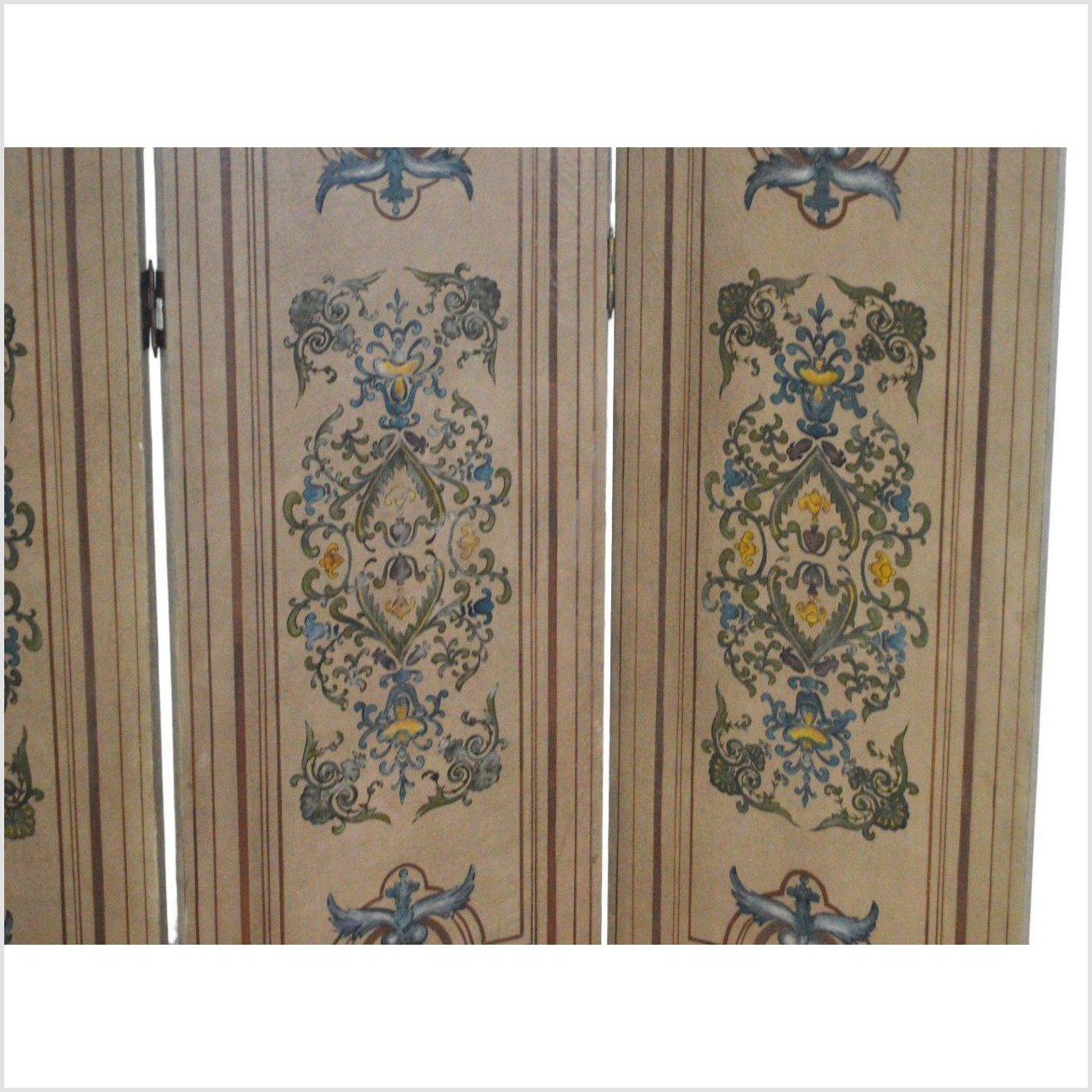 4-Panel Victorian Style Designed Screen-YN2836-6. Asian & Chinese Furniture, Art, Antiques, Vintage Home Décor for sale at FEA Home