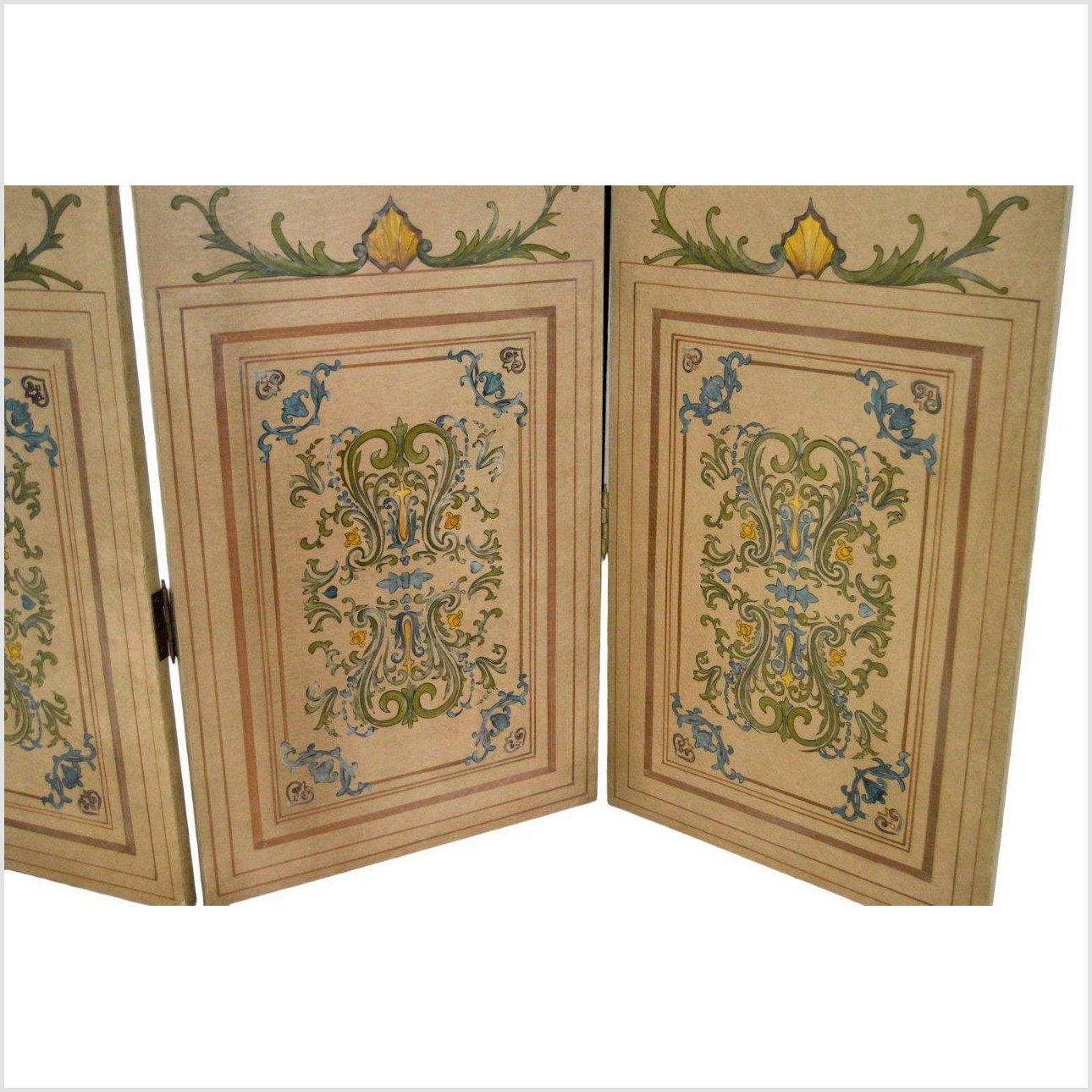 4-Panel Victorian Style Designed Screen-YN2836-7. Asian & Chinese Furniture, Art, Antiques, Vintage Home Décor for sale at FEA Home