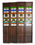 4-Panel Multi-Color Stained Glass and Carved Bottom Panels-10. Asian & Chinese Furniture, Art, Antiques, Vintage Home Décor for sale at FEA Home