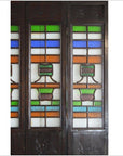 4-Panel Multi-Color Stained Glass and Carved Bottom Panels-3. Asian & Chinese Furniture, Art, Antiques, Vintage Home Décor for sale at FEA Home
