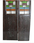 4-Panel Multi-Color Stained Glass and Carved Bottom Panels-8. Asian & Chinese Furniture, Art, Antiques, Vintage Home Décor for sale at FEA Home