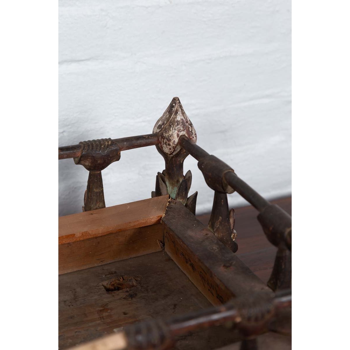 Petite Japanese Edo Period Folk Art Altar Table with Carved and Painted Motifs-10. Asian & Chinese Furniture, Art, Antiques, Vintage Home Décor for sale at FEA Home