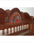 Plantation Javanese Teak Settee with Polychrome Décor and Out-Scrolling Arms-12. Asian & Chinese Furniture, Art, Antiques, Vintage Home Décor for sale at FEA Home