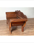 Plantation Javanese Teak Settee with Polychrome Décor and Out-Scrolling Arms-16. Asian & Chinese Furniture, Art, Antiques, Vintage Home Décor for sale at FEA Home