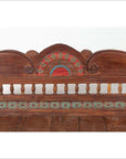 Plantation Javanese Teak Settee with Polychrome Décor and Out-Scrolling Arms-9. Asian & Chinese Furniture, Art, Antiques, Vintage Home Décor for sale at FEA Home