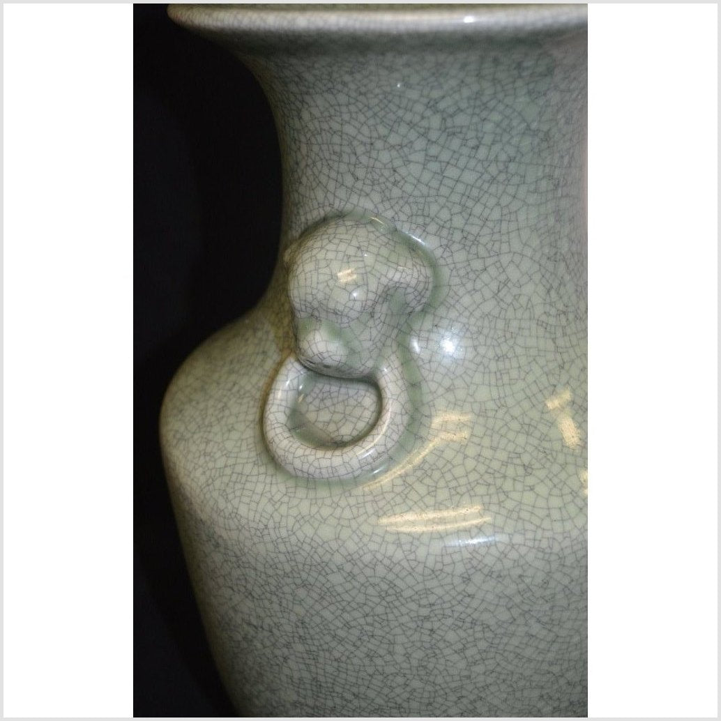 Porcelain Vase with Lion Ring Handle-3. Asian & Chinese Furniture, Art, Antiques, Vintage Home Décor for sale at FEA Home