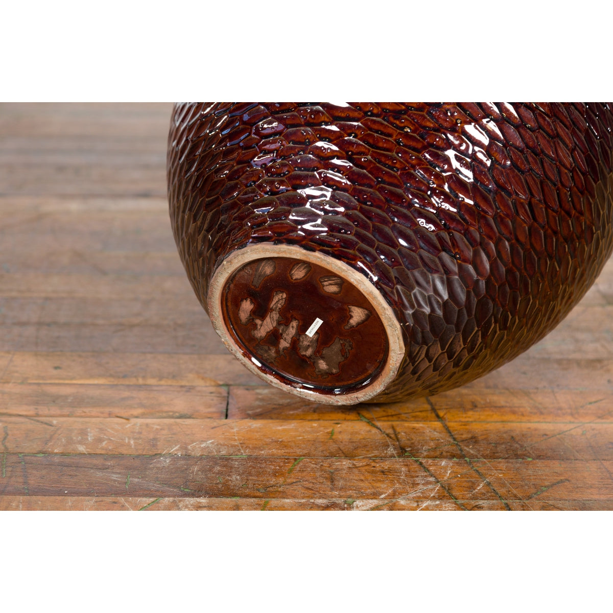 Prem Collection Handcrafted Burgundy Vase with Textured Honeycomb Style Motifs-16. Asian & Chinese Furniture, Art, Antiques, Vintage Home Décor for sale at FEA Home