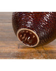 Prem Collection Handcrafted Burgundy Vase with Textured Honeycomb Style Motifs-16. Asian & Chinese Furniture, Art, Antiques, Vintage Home Décor for sale at FEA Home