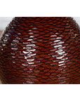 Prem Collection Handcrafted Burgundy Vase with Textured Honeycomb Style Motifs-5. Asian & Chinese Furniture, Art, Antiques, Vintage Home Décor for sale at FEA Home