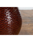Prem Collection Handcrafted Burgundy Vase with Textured Honeycomb Style Motifs-6. Asian & Chinese Furniture, Art, Antiques, Vintage Home Décor for sale at FEA Home