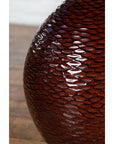 Prem Collection Handcrafted Burgundy Vase with Textured Honeycomb Style Motifs-7. Asian & Chinese Furniture, Art, Antiques, Vintage Home Décor for sale at FEA Home