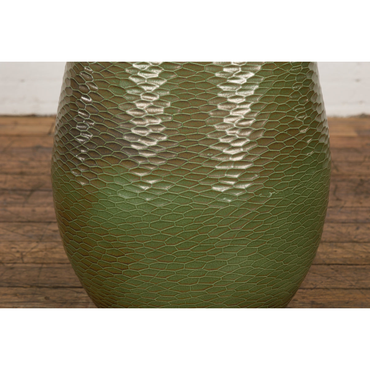 Prem Collection Handcrafted Green Planter with Textured Honeycomb Style-7. Asian & Chinese Furniture, Art, Antiques, Vintage Home Décor for sale at FEA Home