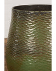 Prem Collection Handcrafted Green Planter with Textured Honeycomb Style-9. Asian & Chinese Furniture, Art, Antiques, Vintage Home Décor for sale at FEA Home