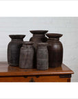 Primitive Nepalese Rustic Wooden Ghee Pots- Sold in Sets of Three, Five or Seven-8. Asian & Chinese Furniture, Art, Antiques, Vintage Home Décor for sale at FEA Home