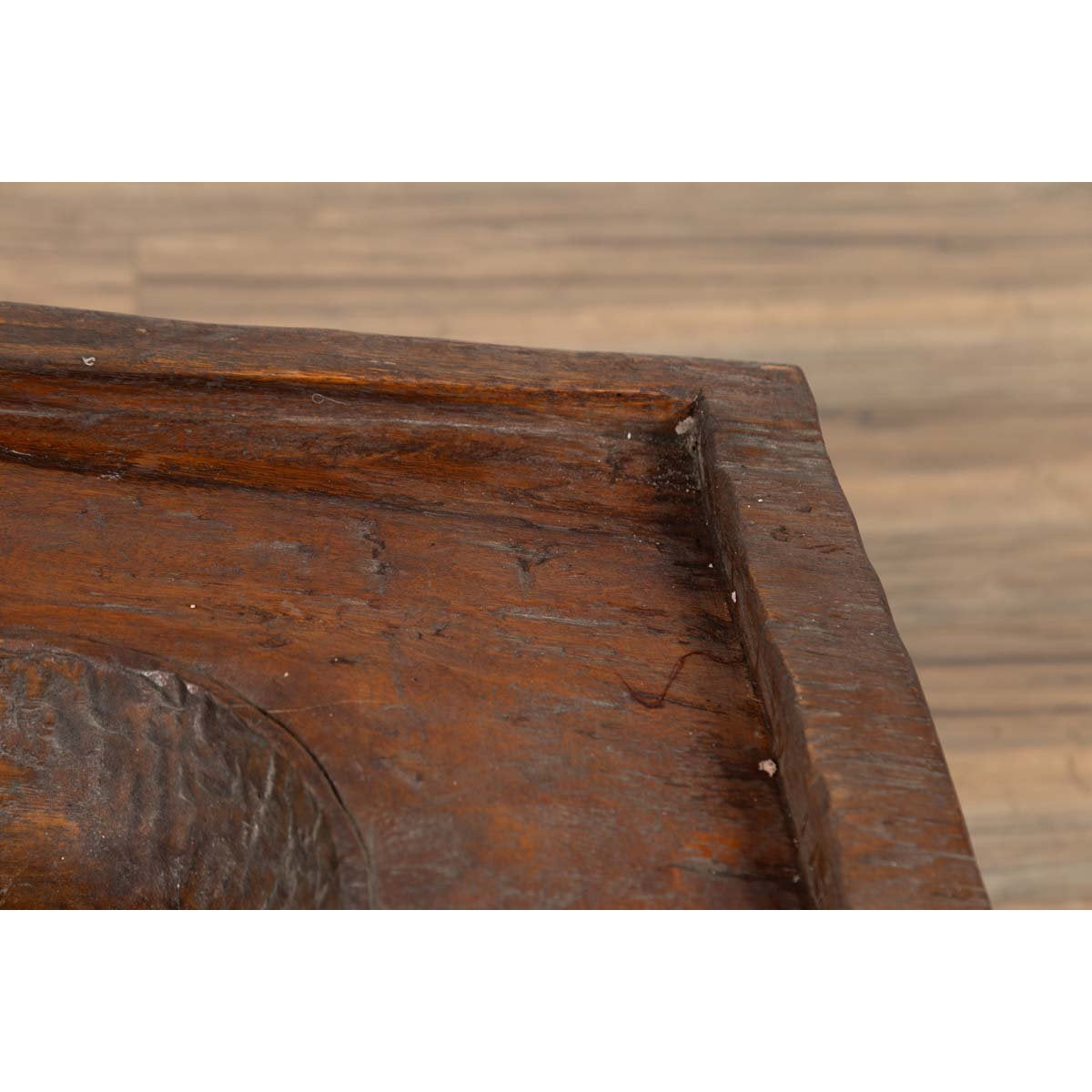 Primitive Wood Indonesian Brown Mortar Planter from the Early 20th Century-7. Asian & Chinese Furniture, Art, Antiques, Vintage Home Décor for sale at FEA Home