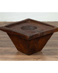 Primitive Wood Indonesian Brown Mortar Planter from the Early 20th Century-10. Asian & Chinese Furniture, Art, Antiques, Vintage Home Décor for sale at FEA Home