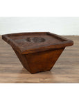 Primitive Wood Indonesian Brown Mortar Planter from the Early 20th Century-2. Asian & Chinese Furniture, Art, Antiques, Vintage Home Décor for sale at FEA Home