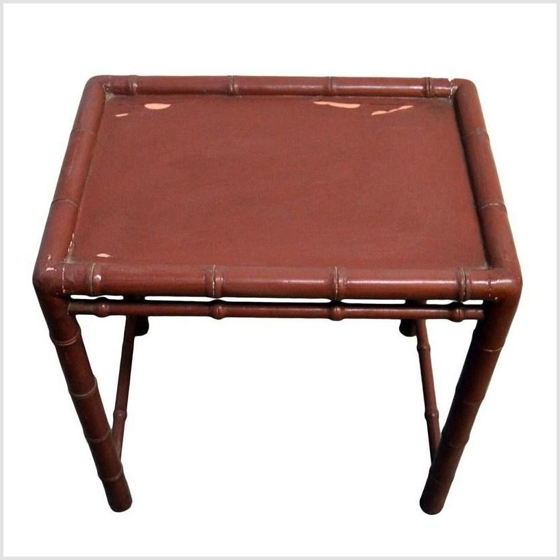 Red Bamboo Side Table-2. Asian & Chinese Furniture, Art, Antiques, Vintage Home Décor for sale at FEA Home