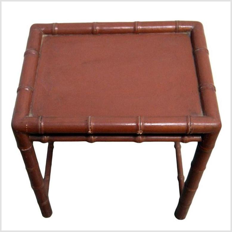 Red Bamboo Side Table-2. Asian & Chinese Furniture, Art, Antiques, Vintage Home Décor for sale at FEA Home