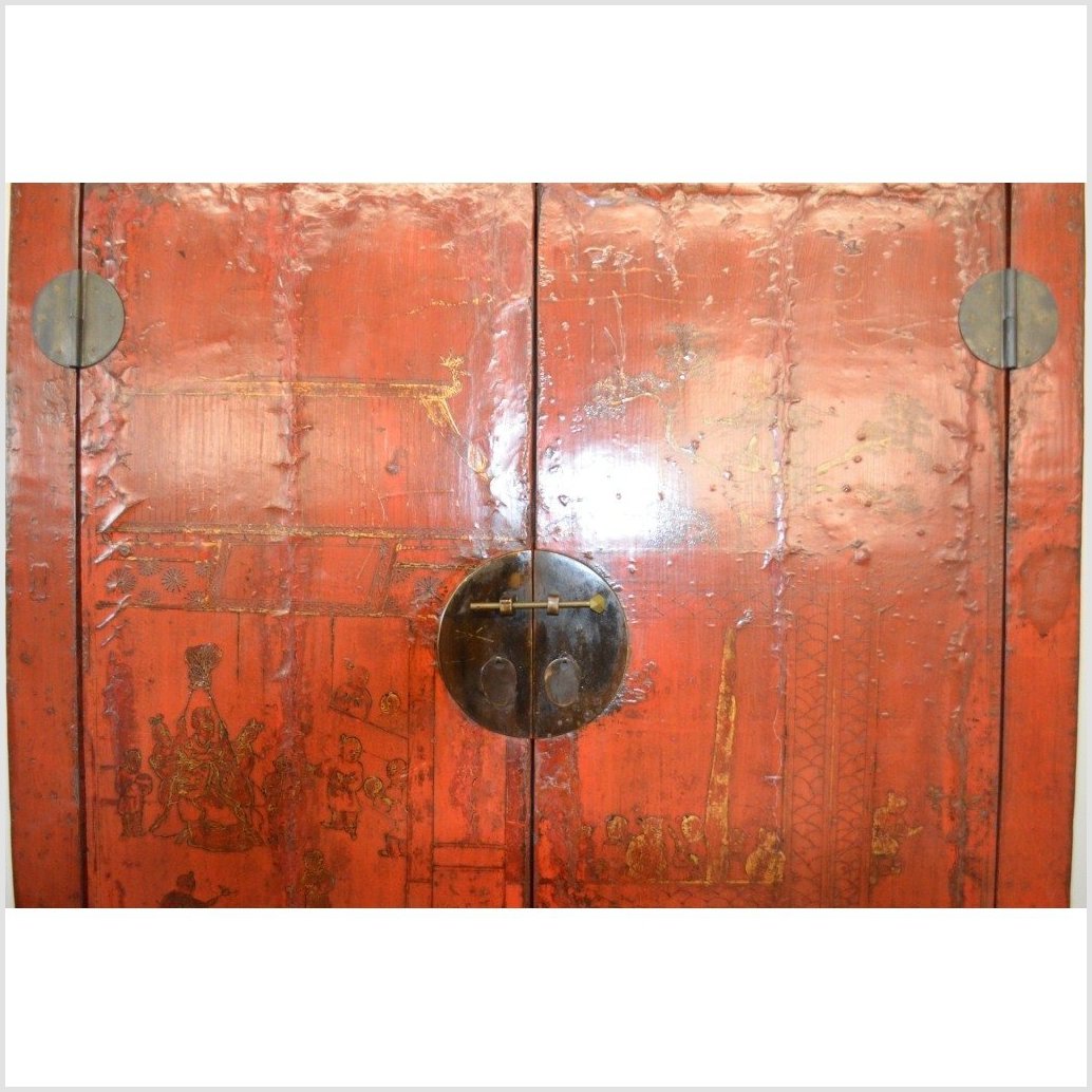 Red Chinoiserie Cabinet-3. Asian & Chinese Furniture, Art, Antiques, Vintage Home Décor for sale at FEA Home