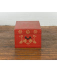 Red Lacquered Chinese Blanket Chest with Gilt Motifs and Guardian Lions-11. Asian & Chinese Furniture, Art, Antiques, Vintage Home Décor for sale at FEA Home