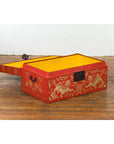 Red Lacquered Chinese Blanket Chest with Gilt Motifs and Guardian Lions-4. Asian & Chinese Furniture, Art, Antiques, Vintage Home Décor for sale at FEA Home