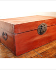 Red Leather Trunk-2. Asian & Chinese Furniture, Art, Antiques, Vintage Home Décor for sale at FEA Home