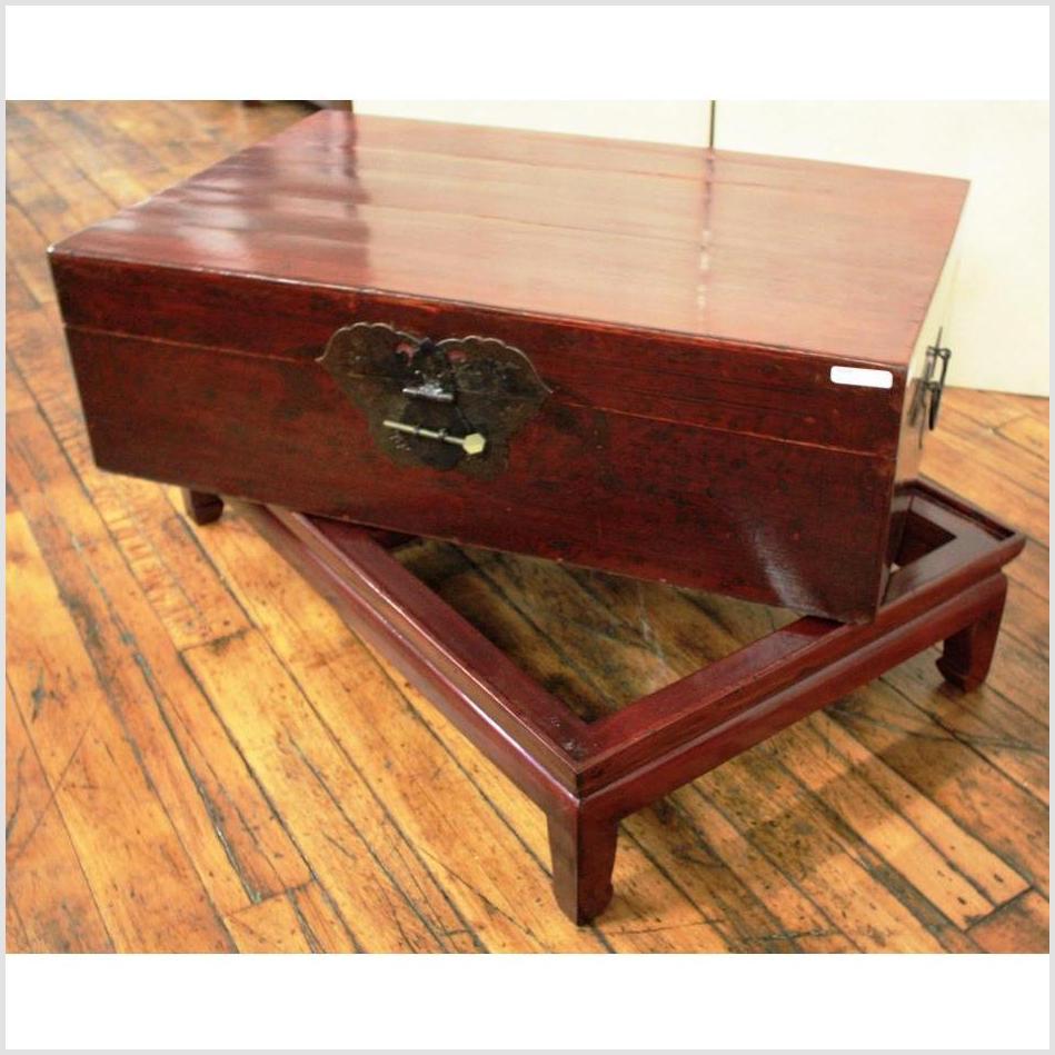 Reddish Lacquered Blanket Chest-4. Asian & Chinese Furniture, Art, Antiques, Vintage Home Décor for sale at FEA Home