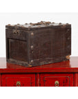 Rustic Antique Chinese Wooden Cash Box with Removable Top, Studs and Chain-11. Asian & Chinese Furniture, Art, Antiques, Vintage Home Décor for sale at FEA Home