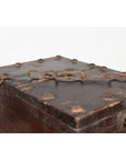 Rustic Antique Chinese Wooden Cash Box with Removable Top, Studs and Chain-5. Asian & Chinese Furniture, Art, Antiques, Vintage Home Décor for sale at FEA Home