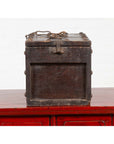 Rustic Antique Chinese Wooden Cash Box with Removable Top, Studs and Chain-10. Asian & Chinese Furniture, Art, Antiques, Vintage Home Décor for sale at FEA Home