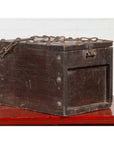 Rustic Antique Chinese Wooden Cash Box with Removable Top, Studs and Chain-2. Asian & Chinese Furniture, Art, Antiques, Vintage Home Décor for sale at FEA Home