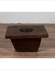 Rustic Antique Indonesian Brown Wooden Planter from the Early 20th Century-8. Asian & Chinese Furniture, Art, Antiques, Vintage Home Décor for sale at FEA Home