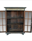 Rustic Hand Carved Goan Indian Cabinet with Glass Doors from the 19th Century-5. Asian & Chinese Furniture, Art, Antiques, Vintage Home Décor for sale at FEA Home