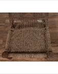 Rustic Indian Low Wooden Chair with Rope Seat and Weathered Appearance-5. Asian & Chinese Furniture, Art, Antiques, Vintage Home Décor for sale at FEA Home