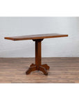 Rustic Indonesian Wooden Console Table with Single Plank Top and Pedestal Base-13. Asian & Chinese Furniture, Art, Antiques, Vintage Home Décor for sale at FEA Home