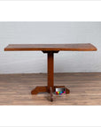 Rustic Indonesian Wooden Console Table with Single Plank Top and Pedestal Base-4. Asian & Chinese Furniture, Art, Antiques, Vintage Home Décor for sale at FEA Home