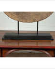 Rustic Ox Cart Wooden Wheel from Thailand, Mounted on Black Painted Base-6. Asian & Chinese Furniture, Art, Antiques, Vintage Home Décor for sale at FEA Home