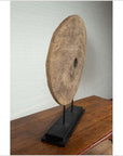 Rustic Ox Cart Wooden Wheel from Thailand, Mounted on Black Painted Base-8. Asian & Chinese Furniture, Art, Antiques, Vintage Home Décor for sale at FEA Home