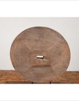 Rustic Ox Cart Wooden Wheel from Thailand, Mounted on Black Painted Base-4. Asian & Chinese Furniture, Art, Antiques, Vintage Home Décor for sale at FEA Home