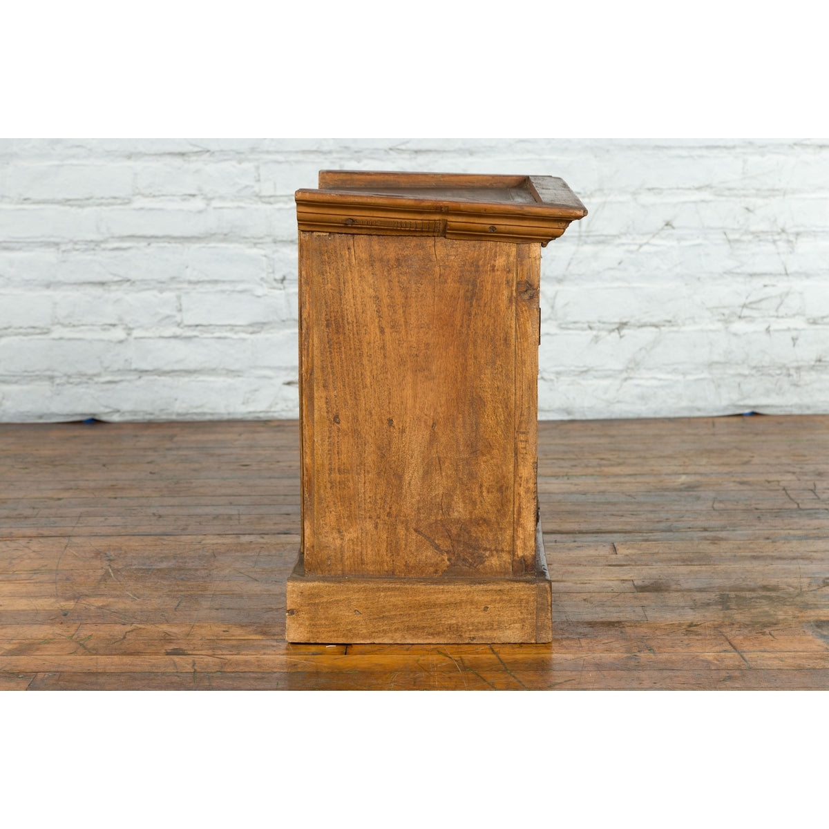Rustic Vintage Indian Natural Sheesham Wood Side Cabinet with Iron Hardware-14. Asian & Chinese Furniture, Art, Antiques, Vintage Home Décor for sale at FEA Home