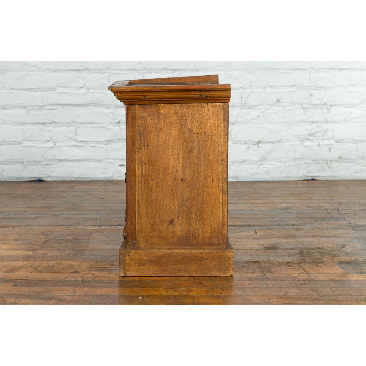 Rustic Vintage Indian Natural Sheesham Wood Side Cabinet with Iron Hardware-16. Asian & Chinese Furniture, Art, Antiques, Vintage Home Décor for sale at FEA Home