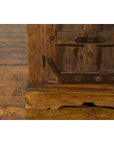 Rustic Vintage Indian Natural Sheesham Wood Side Cabinet with Iron Hardware-8. Asian & Chinese Furniture, Art, Antiques, Vintage Home Décor for sale at FEA Home