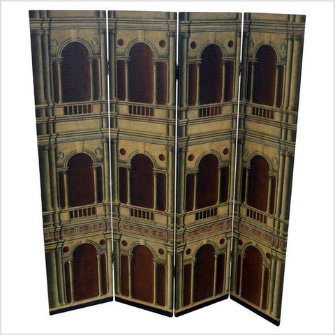 4-Panel Screen Designed with Roman Architectural Arches-YN2778 / YN2857-1. Asian & Chinese Furniture, Art, Antiques, Vintage Home Décor for sale at FEA Home