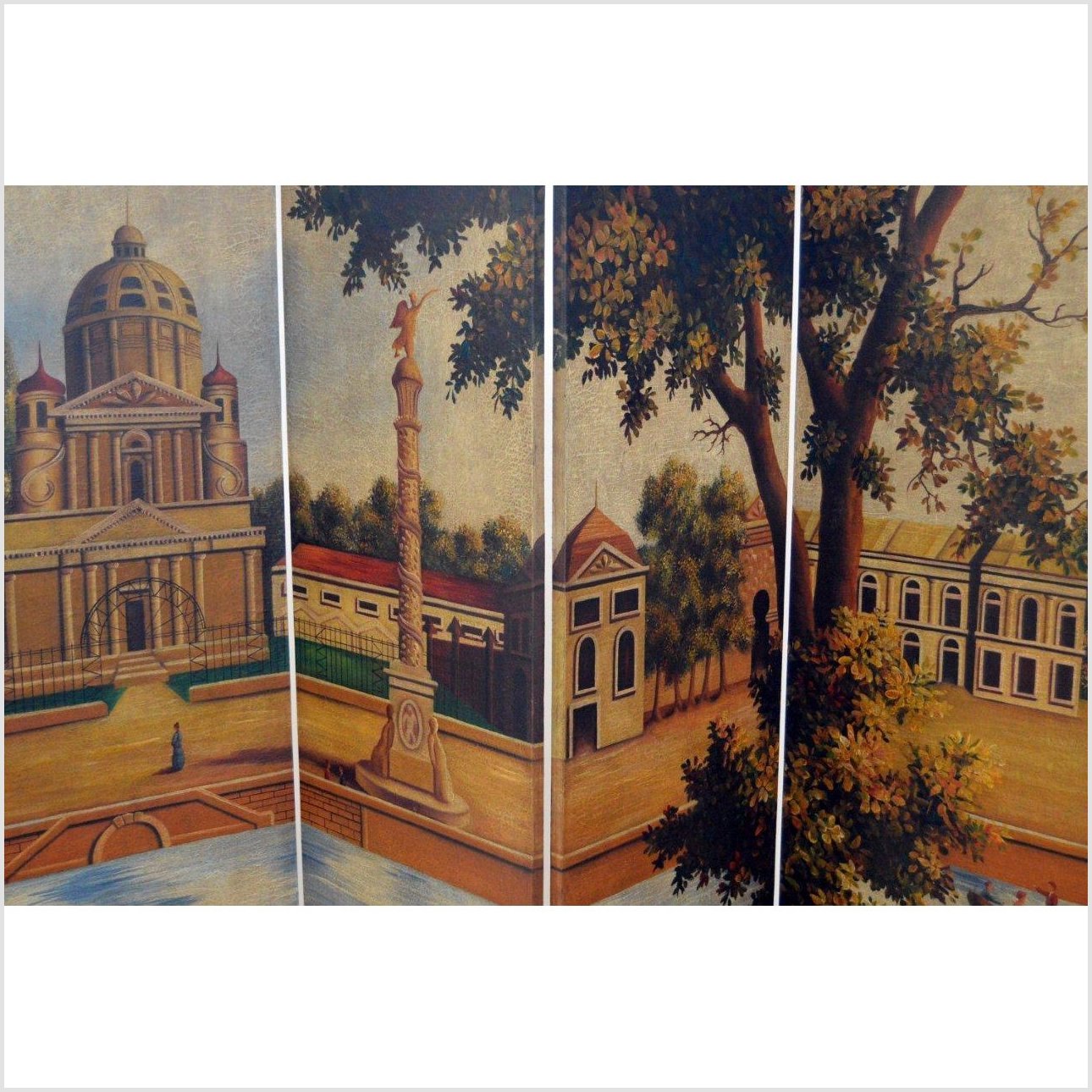 4-Panel Painted Screen-YN2779-3. Asian & Chinese Furniture, Art, Antiques, Vintage Home Décor for sale at FEA Home