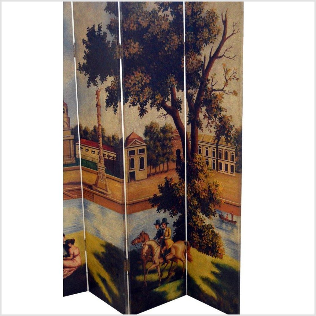 4-Panel Painted Screen-YN2779-8. Asian & Chinese Furniture, Art, Antiques, Vintage Home Décor for sale at FEA Home