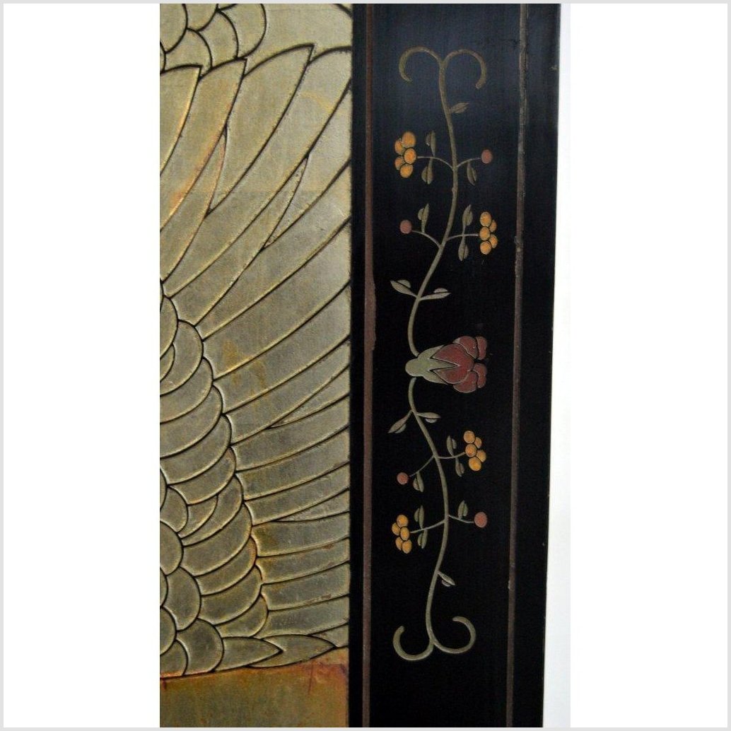6-Panel Screen Depicting Cranes in Gold, Jade and Black Tones-YN2789-11. Asian & Chinese Furniture, Art, Antiques, Vintage Home Décor for sale at FEA Home